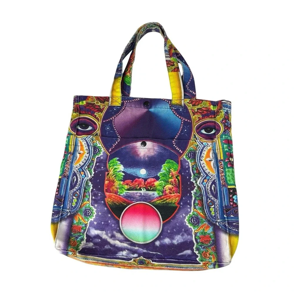 Romance Was Born Print Canvas Cotton Multicolor Canvas Fabric Tote Bag